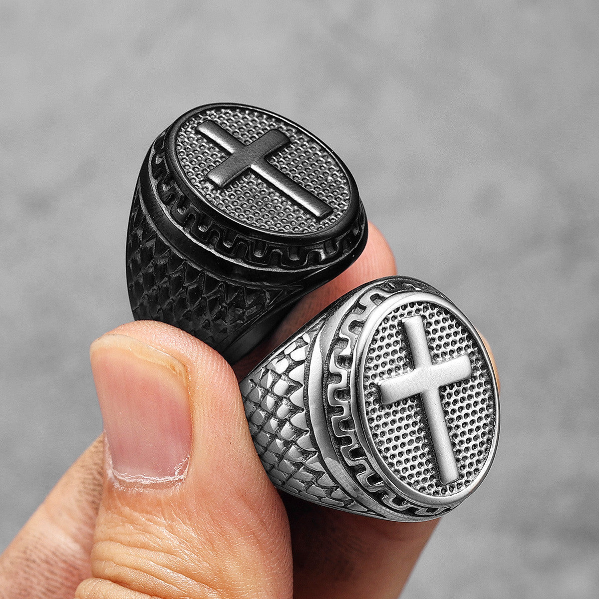 Cross Collection | 316L Stainless Steel Unique Spiritual Cross Street Wear Rings
