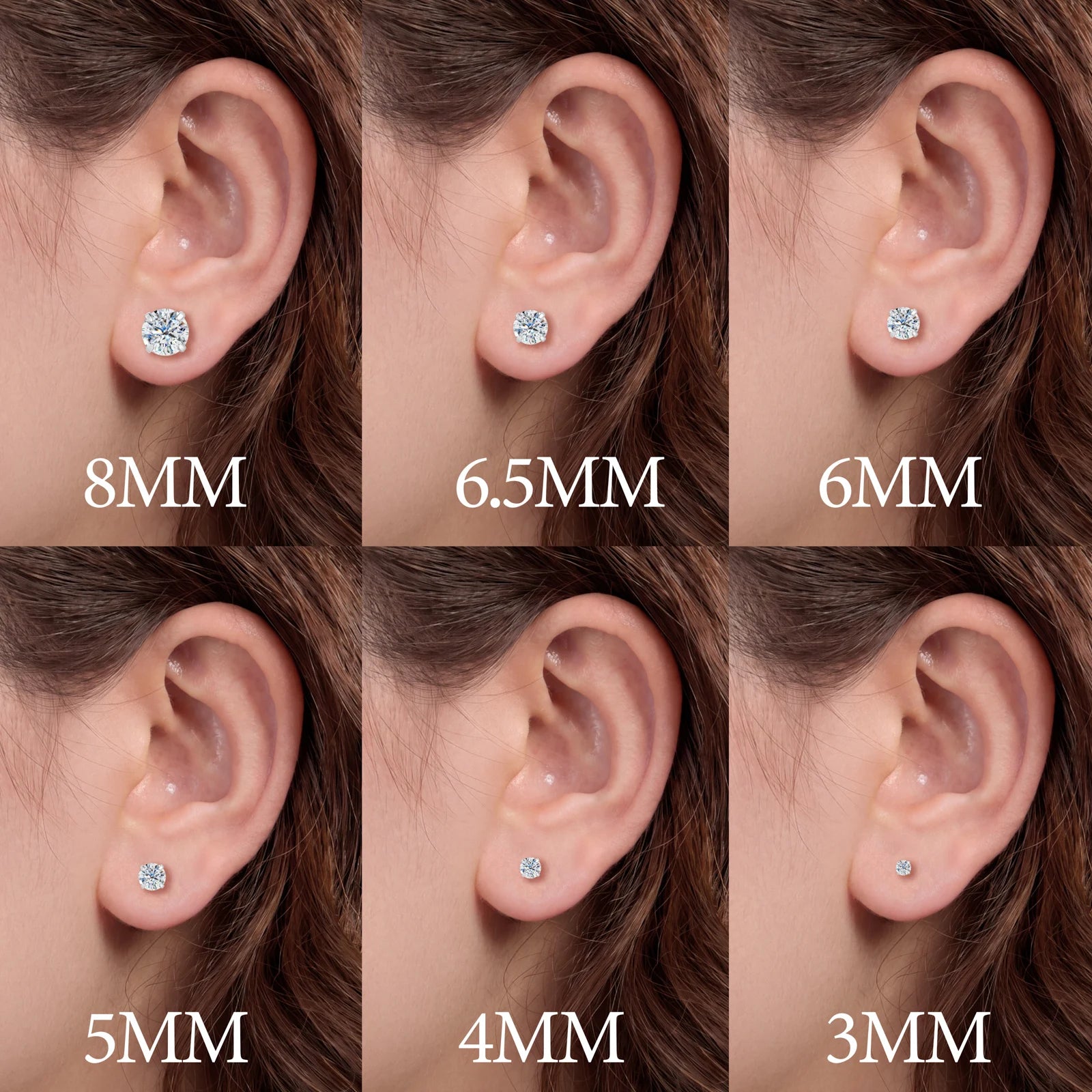 Daily VVS1 | Solid 925 Sterling Silver 0.1-2ct D Color VVS1 Moissanite Diamond Stud Earrings