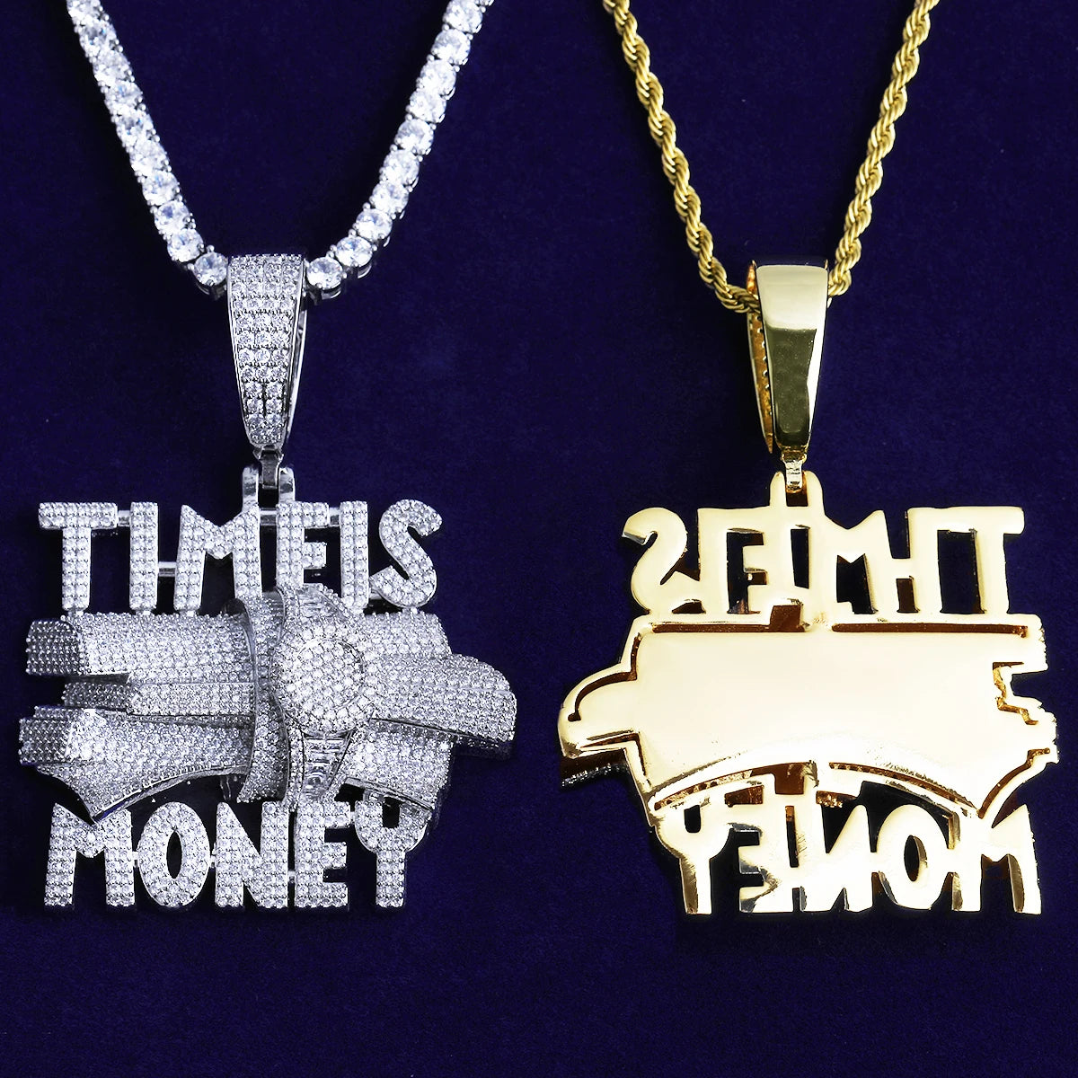 Time Is Money | Flooded Ice 5AA+ VVS Diamond CZ Iced Blinged Out Pendant
