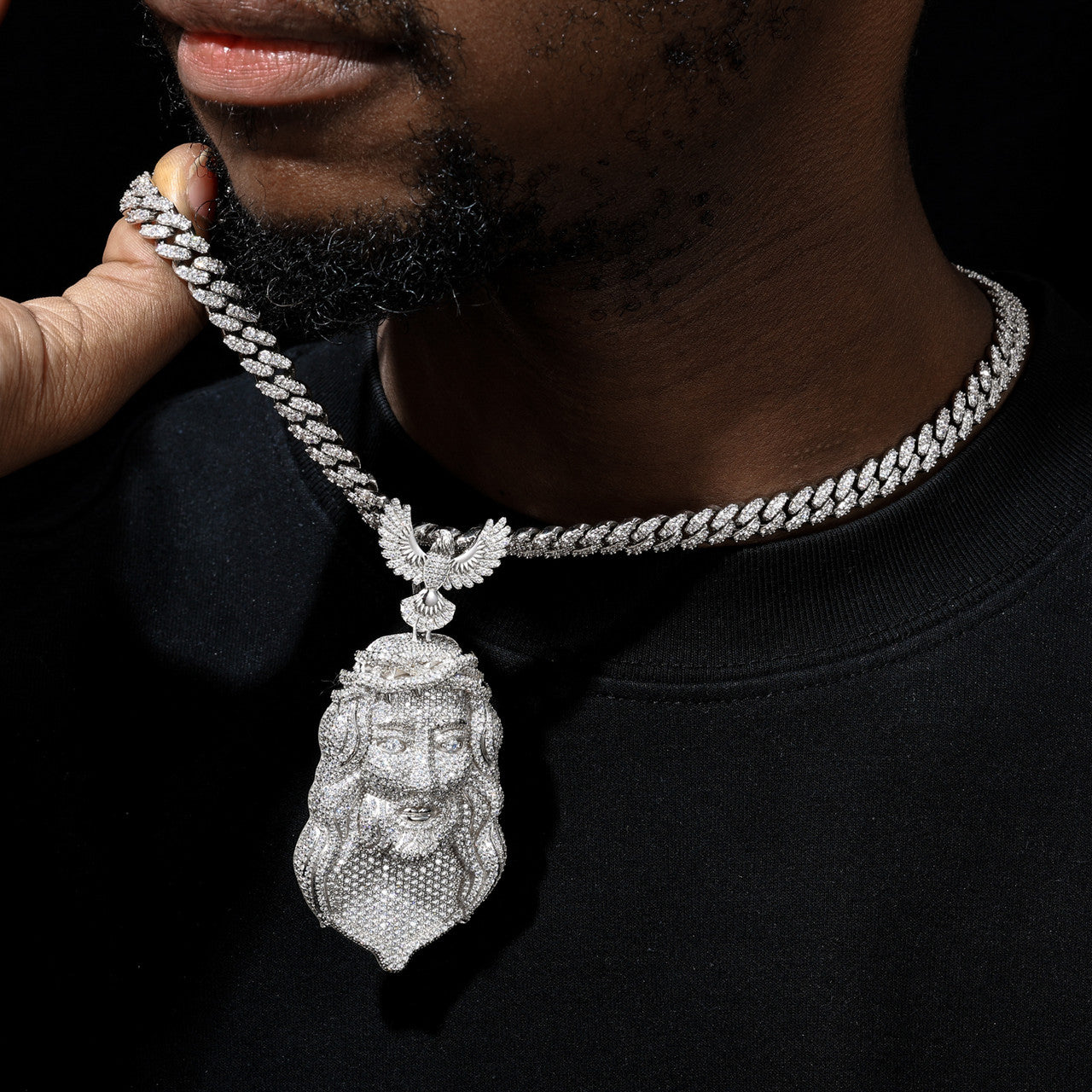 The Imperial | Solid Sterling Silver Moissanite Diamond Hip Hop Jesus Piece Pendant