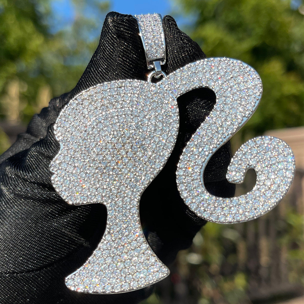 The Baddie | Ponytail Baby Doll VVS Diamond CZ Iced Blinged Out Necklace