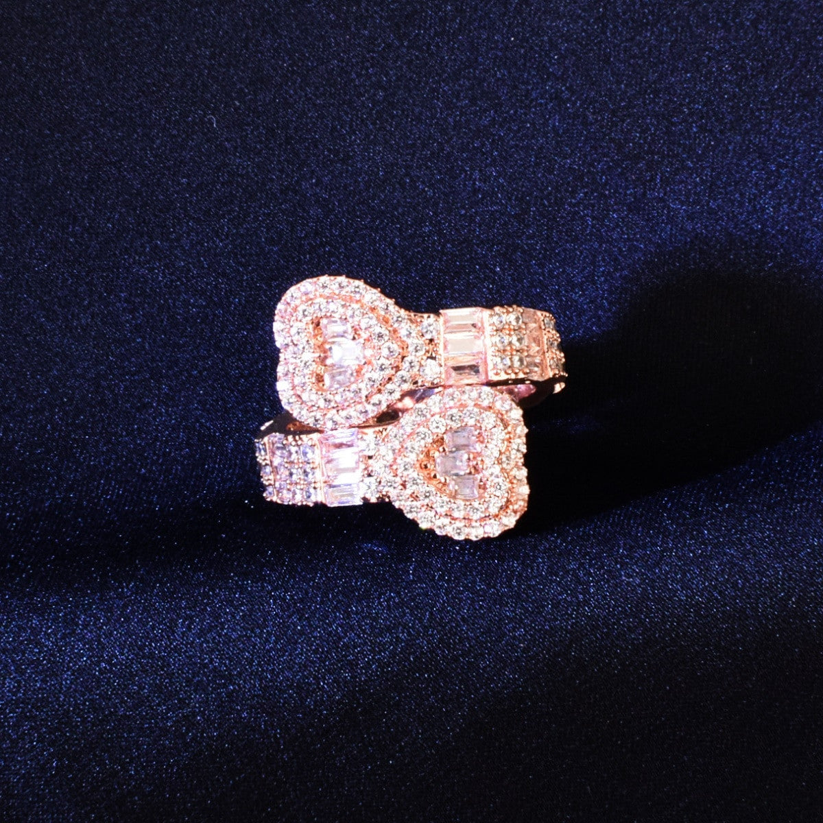 Ladies Wrapped Love Heart Adjustable Casual Street Wear Baguette Hip Hop Style Rings