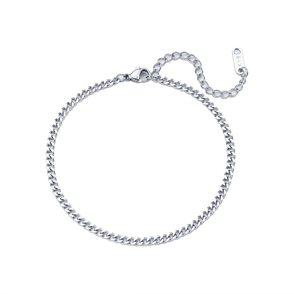 18k Gold No Fade Tarnish Free 2.5mm 6mm 8mm Cuban Link Ankle Anklet Bracelet