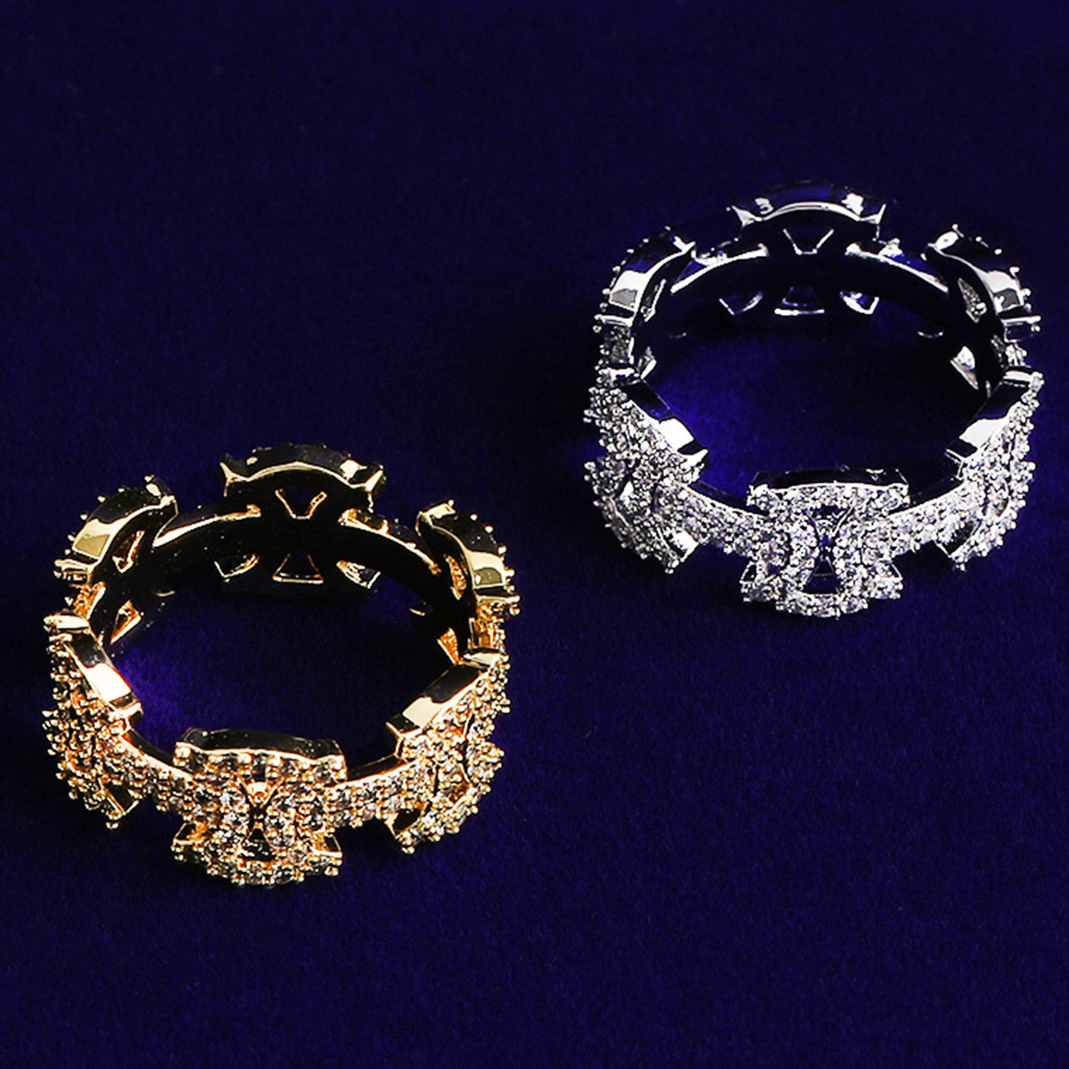 Iron Sharpens Iron | Double Axe Head VVS Diamond CZ Iced Blinged Out Rings