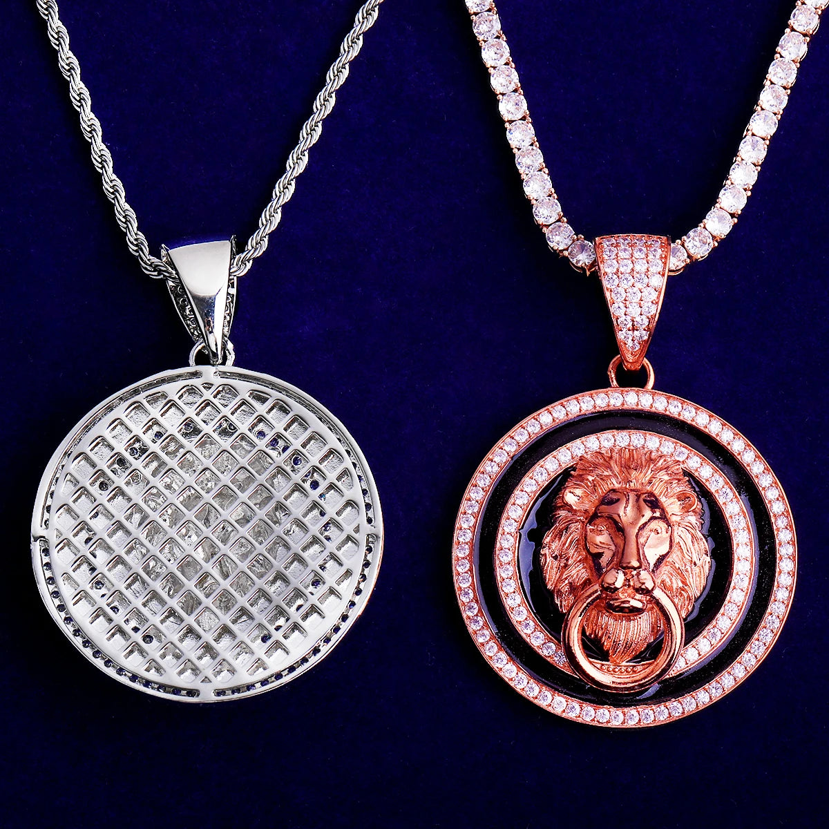 Domain Of Kings | VVS Diamond CZ Lions Circle of Trust Luxury Hip Hop Pendants