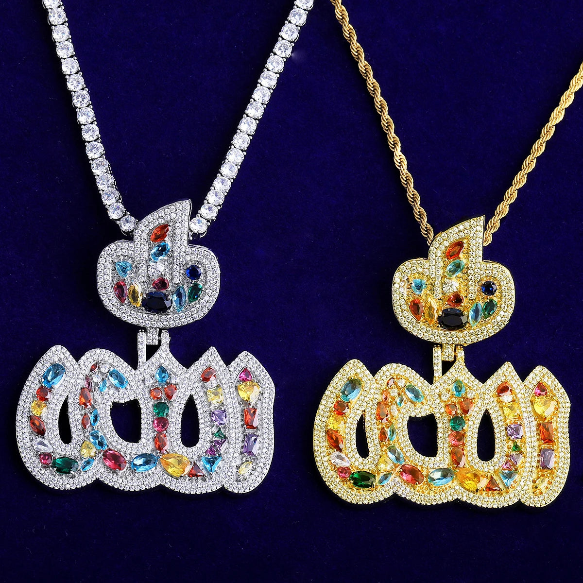 Gemstone Allah | VVS Diamond CZ Allah Contains All Hip Hop Luxury Gemstone Pendant
