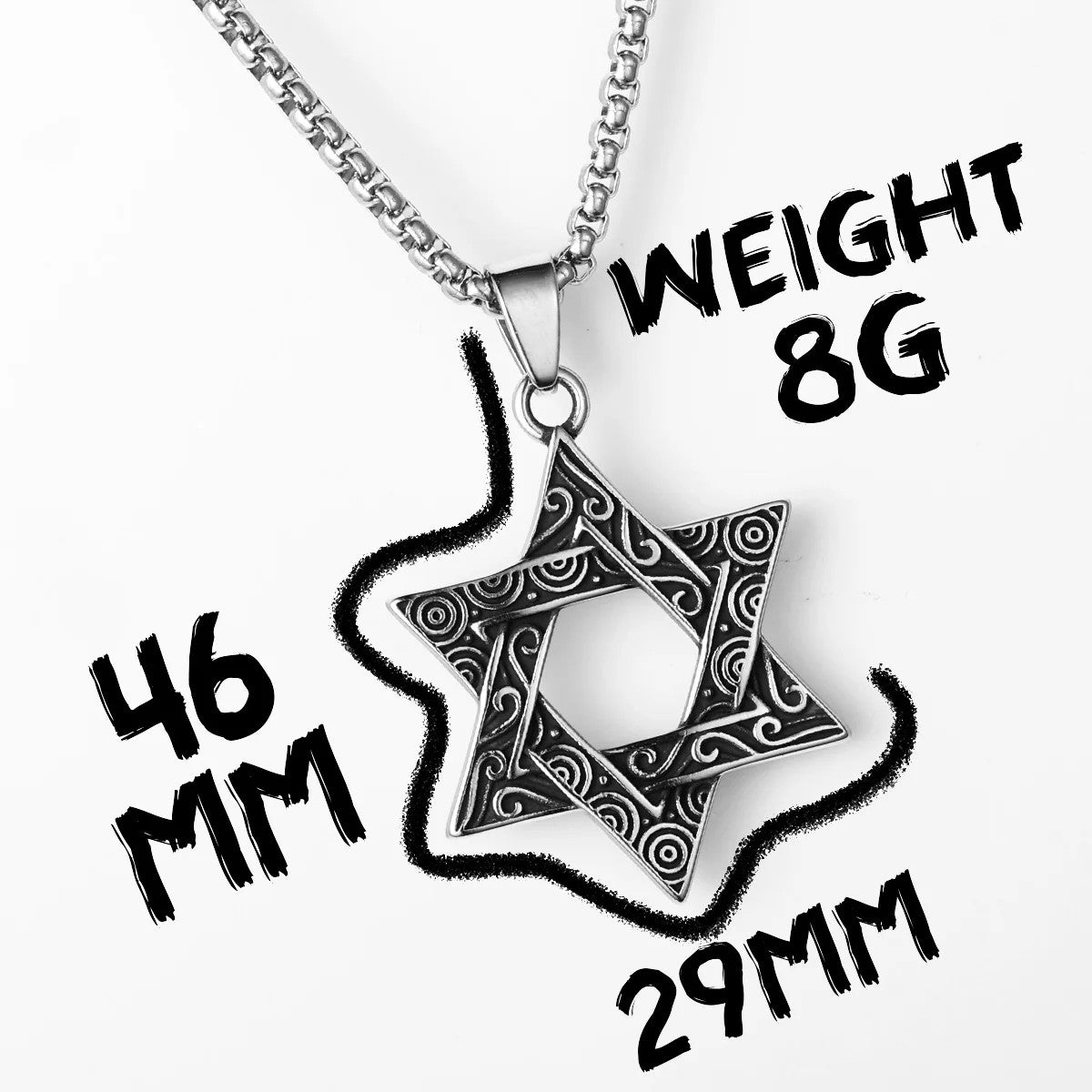 Star Of David | 316L No Fade Designer Judaism Solomon's Seal Stainless Steel Pendant