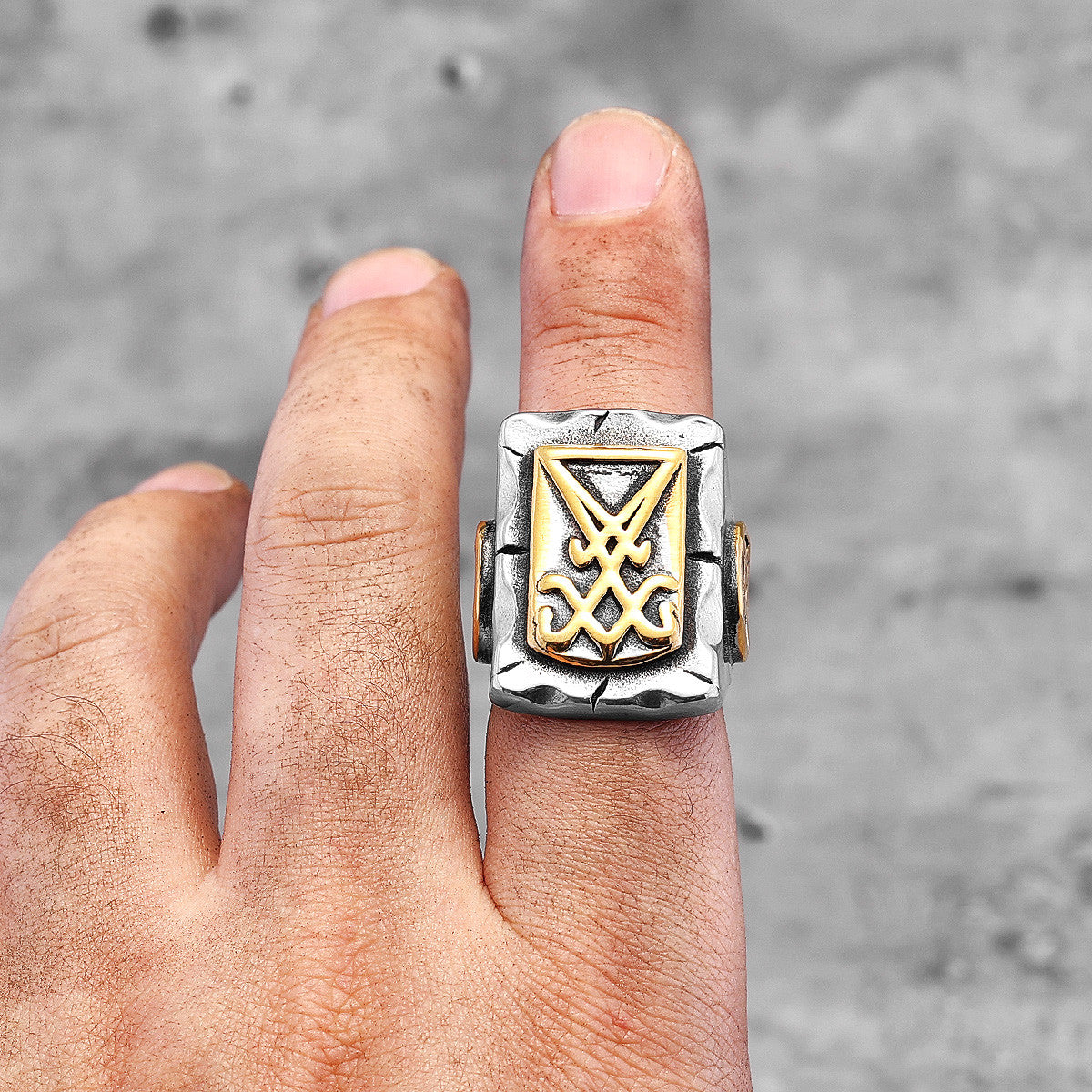 The Devil's Collection |  316L Solid Stainless Steel Lucifer Satan Pentagram Rings