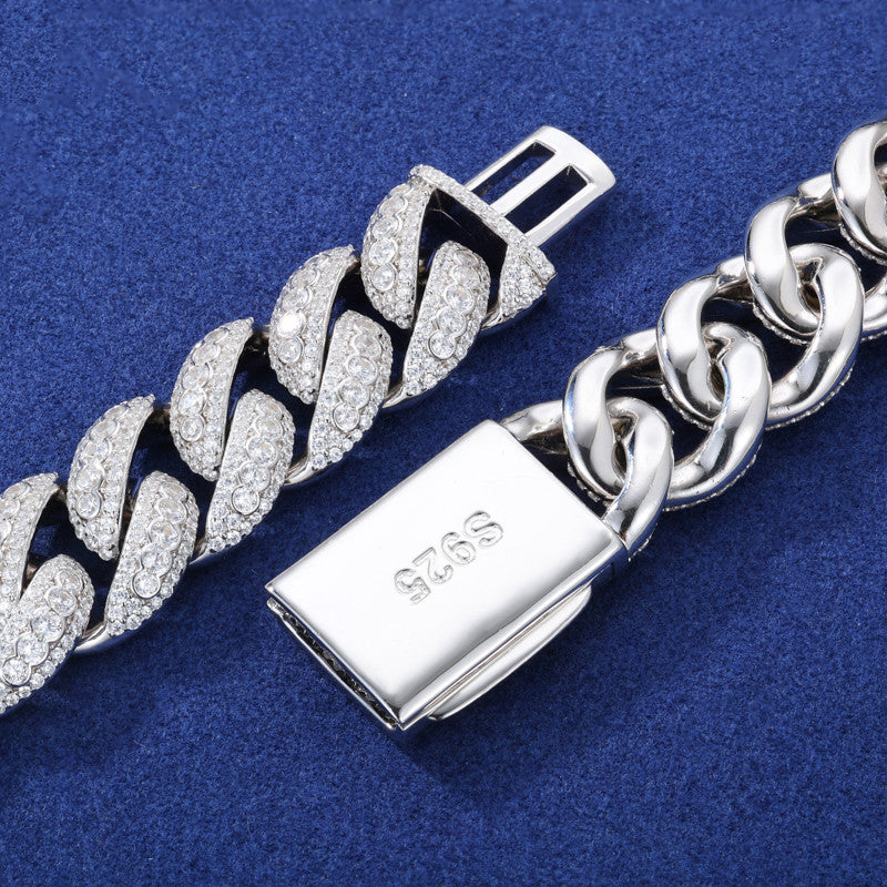 Drip Boss | Men's Designer Cut Solid Sterling Silver Hip Hop D VVS1 Moissanite Diamond Cuban Chain