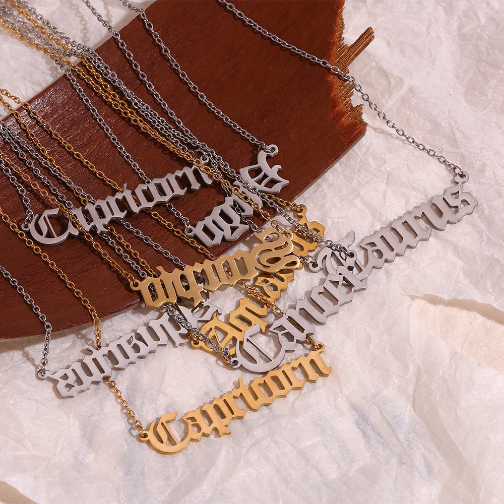 Silver 18k Gold Waterproof Tarnish Free 12 Star Zodiac Sign Pendant Necklaces