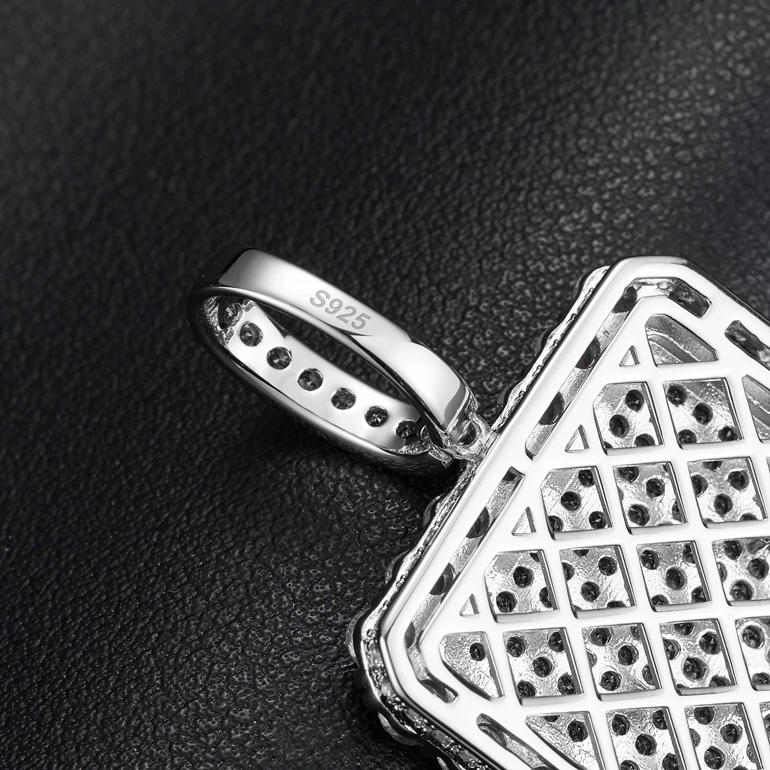 The Spark | VVS Iced Blinged Out Moissanite Diamond  Dog Tag 925 Sterling Silver Pendant