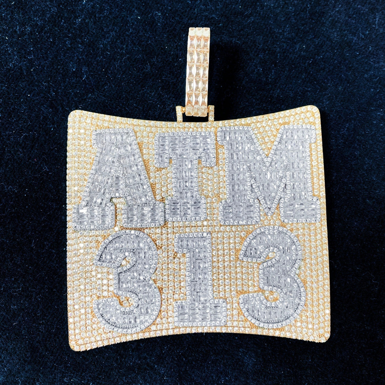 Square Custom One Man Army Name Plate Hip Hop Customized Pendant Chain