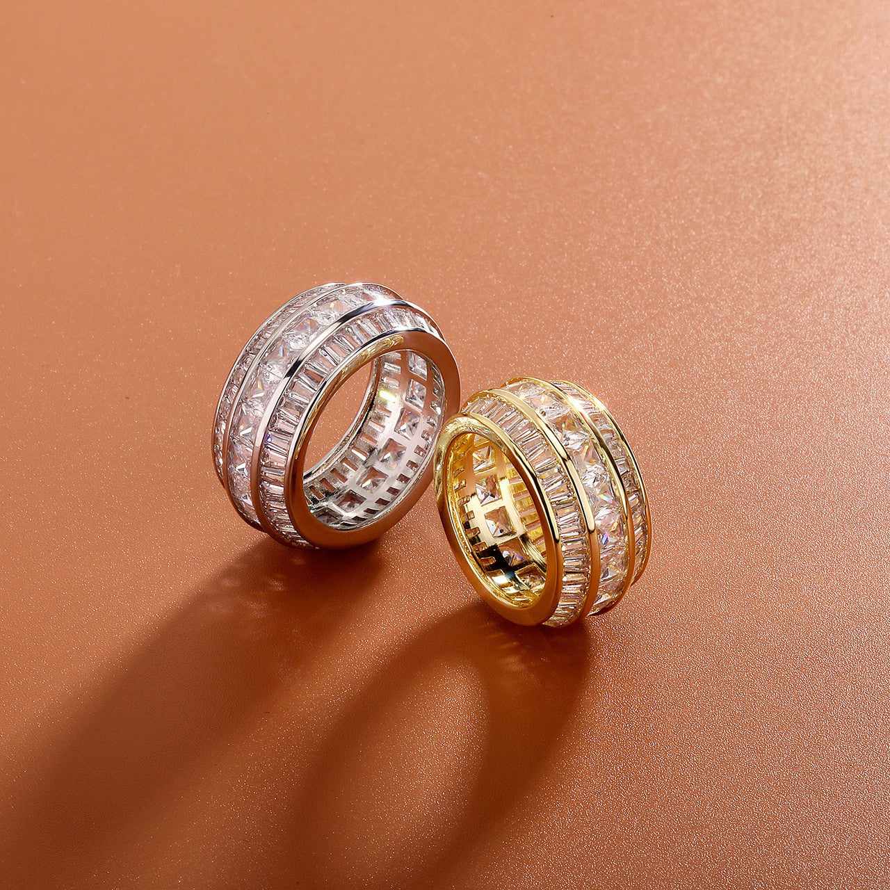 The Thunderdome | VVS Diamond CZ New Full Prong Set Iced Blinged Out Baguette Rings