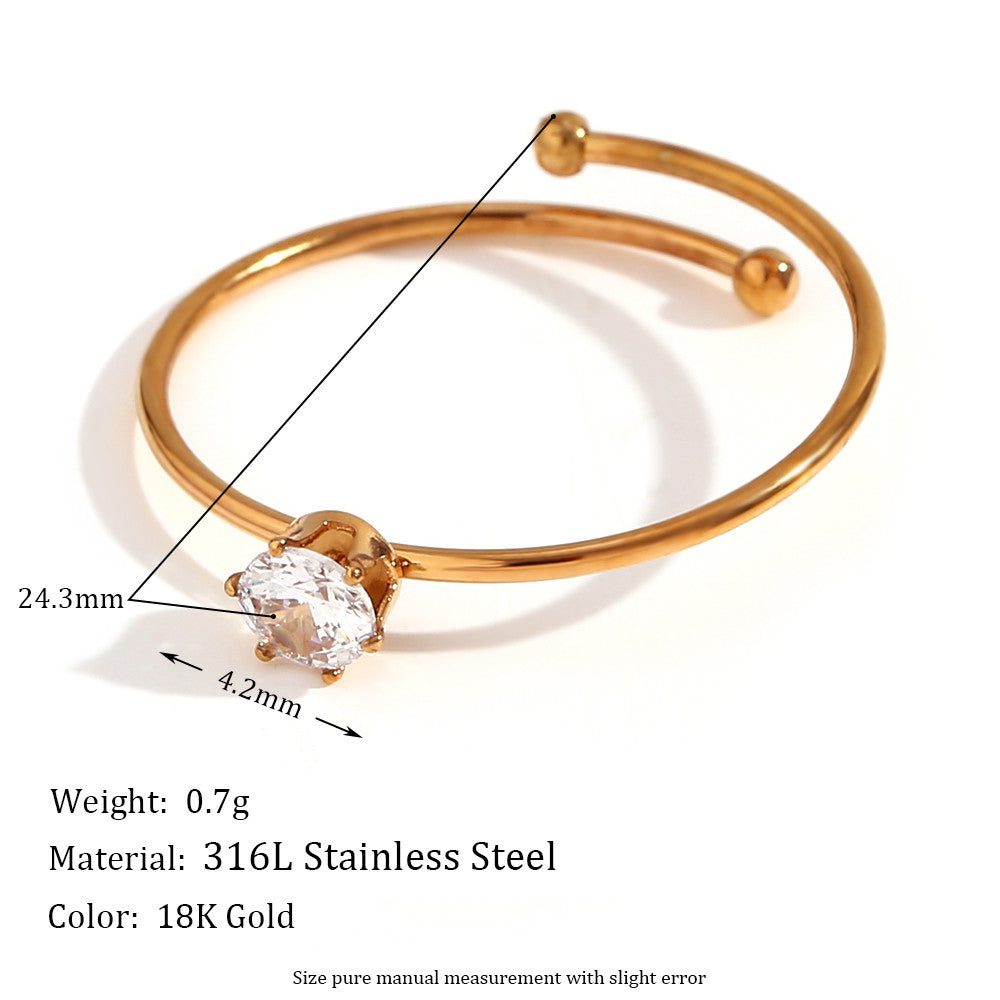 Women's Solid Stainless Steel Waterproof 18k Gold Fashion Rings