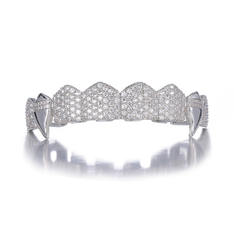 Vamp Life | 4 Prong Set Iced VVS Diamond CZ Blinged Out Hip Hop Fang Grillz Set