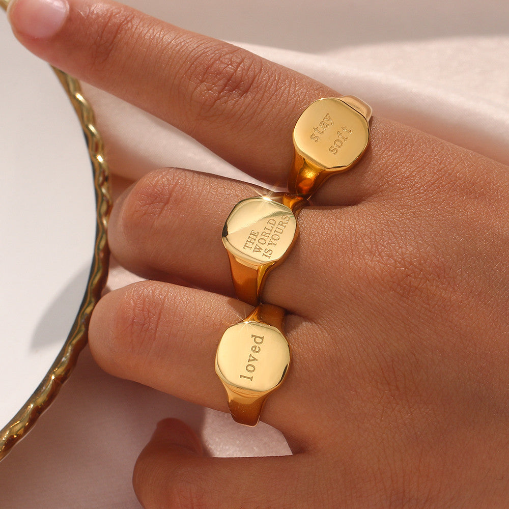 Believe In You | No Fade 18k Gold Over Stainless Steel Motivational Engraved Rings