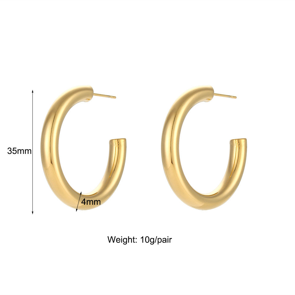 Dream | 18k Gold Over Solid Stainless Steel Waterproof Anti-allergenic Hoop Earrings