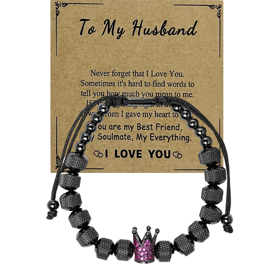 Blessings | VVS Diamond CZ 8MM Kings Crown Iced Blessings Gift Card Message Bracelet