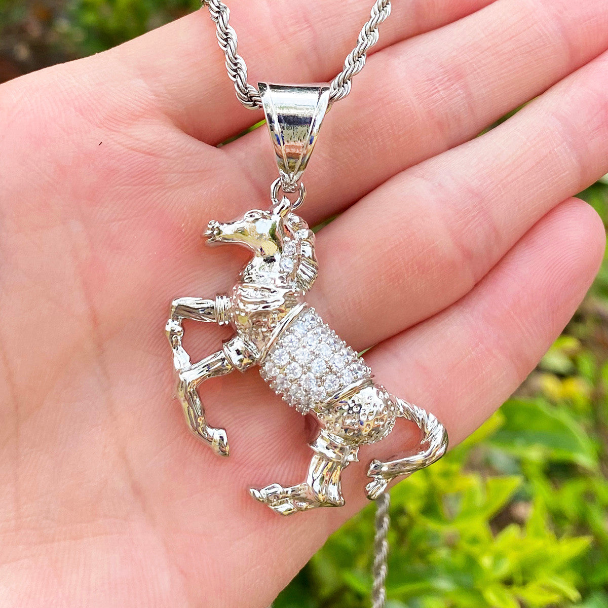 The Mechanical Stallion | VVS Diamond CZ Stone Steam Punk Hip Hop Horse Pendant