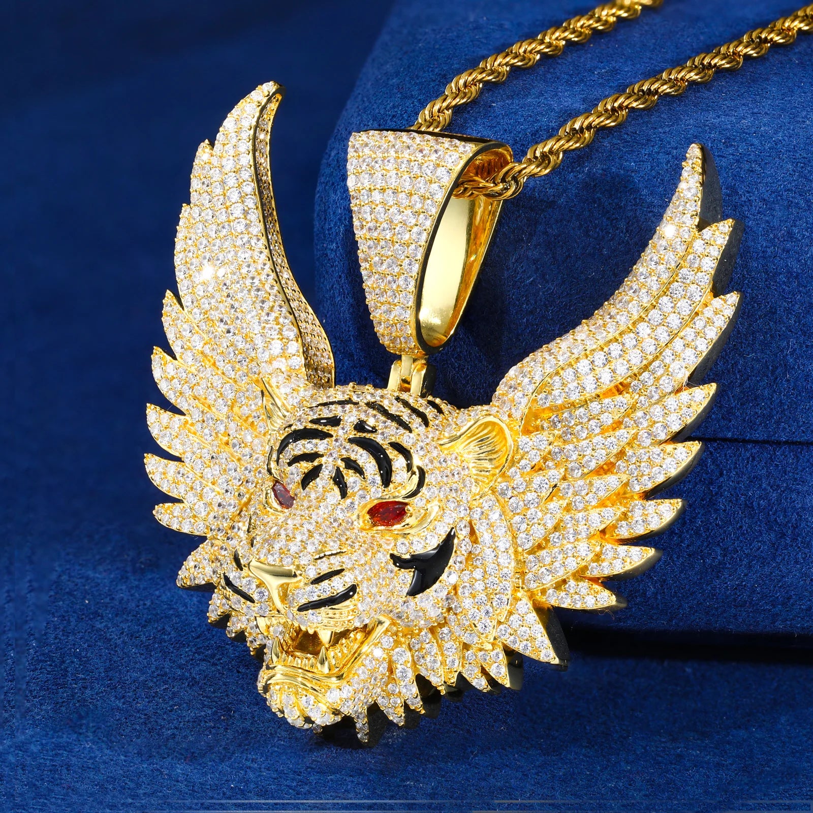 Show Your Stripes | Moissanite Diamond Iced Blinged Out Tiger Winged Hip Hop Pendant