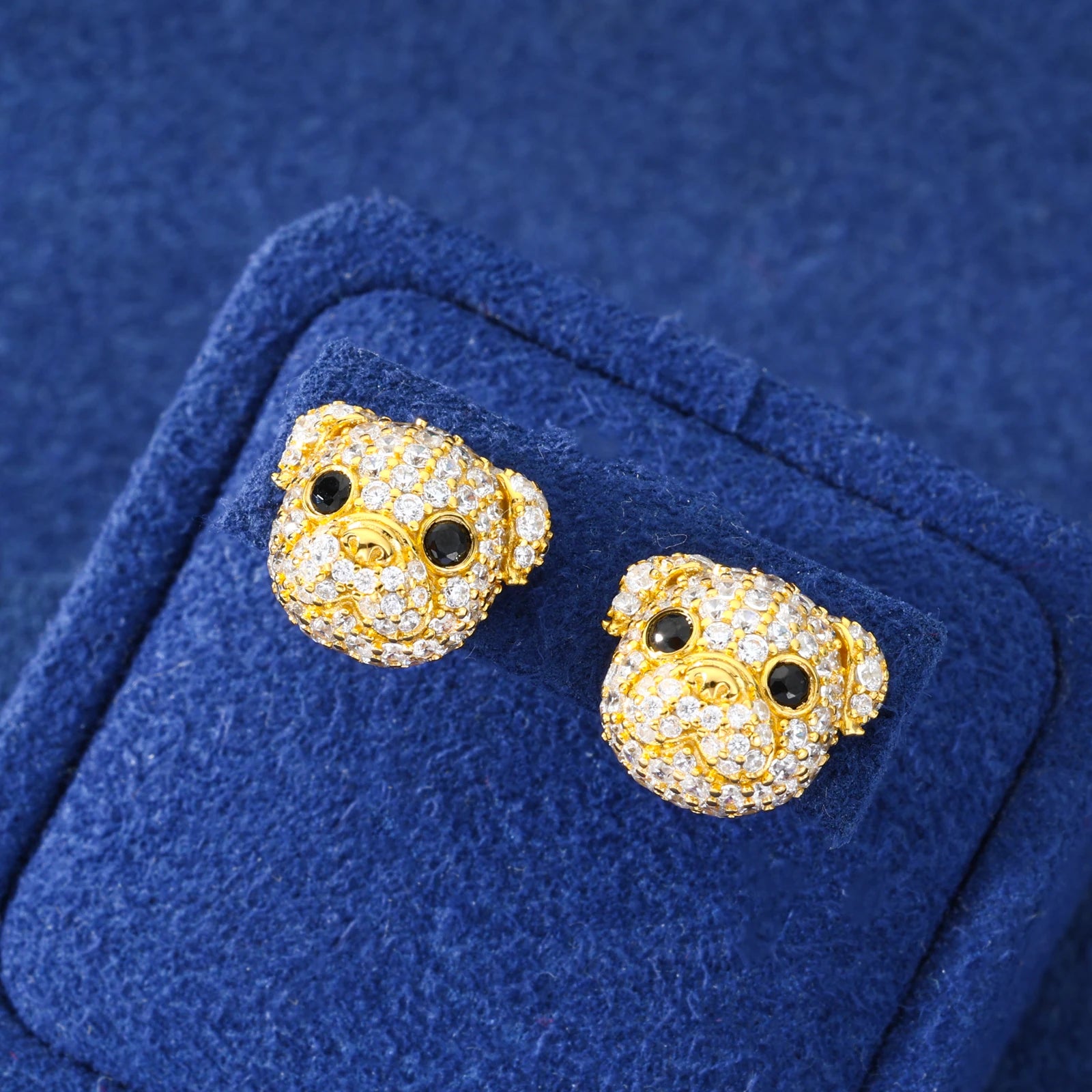 Pockets The Pup | Puppy Dog 925 Sterling Silver Moissanite Diamond Iced Blinged Out Earrings