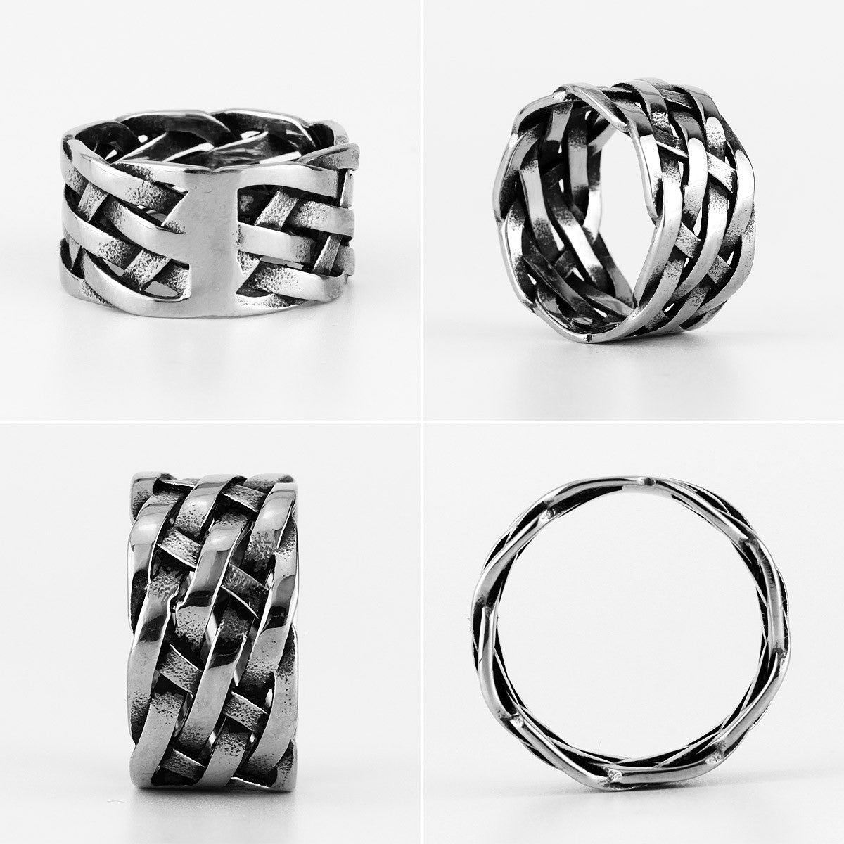 Interwoven Collection | 316L No Fade Stainless Steel Weaving Hollow Luxury Rings