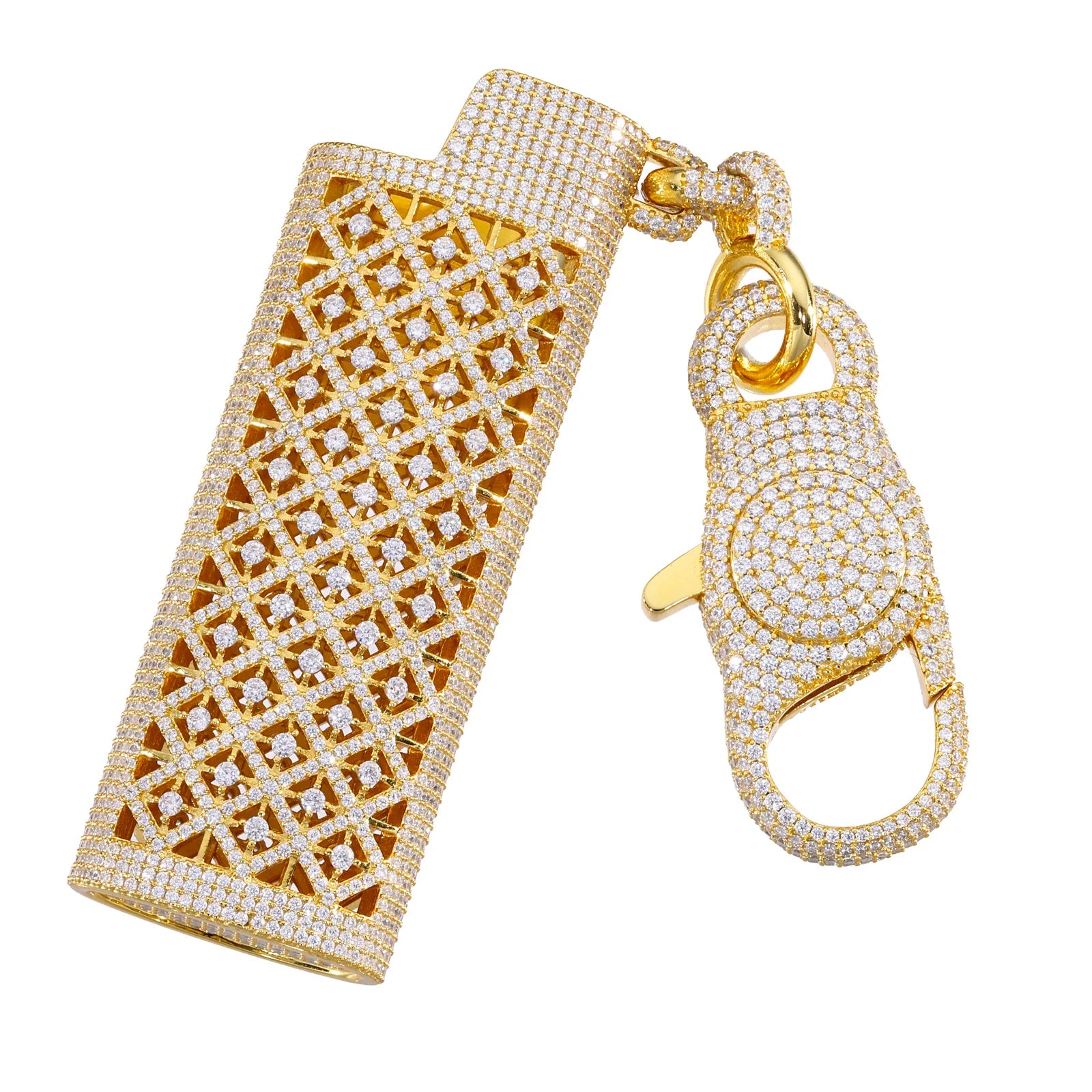Hot Ice | Iced Blinged Out Lighter Cover VVS1 Moissanite Diamond 925 Silver Wallet Chain