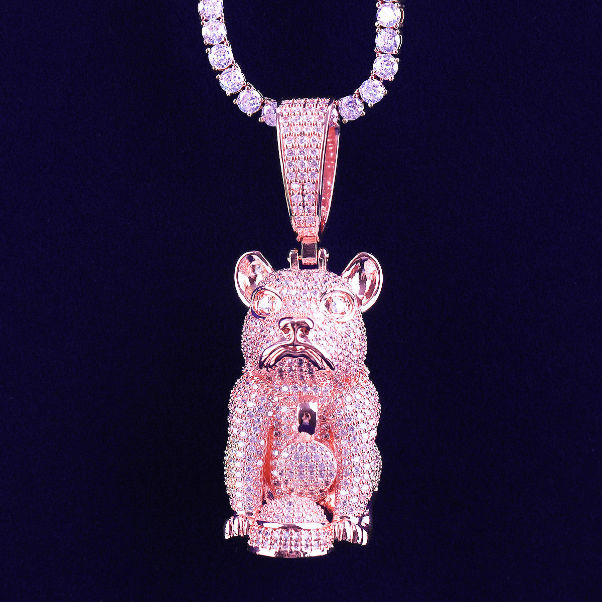 Dog's Gotta Eat | VVS Diamond CZ French Bull Dog Hip Hop Pendant Chain