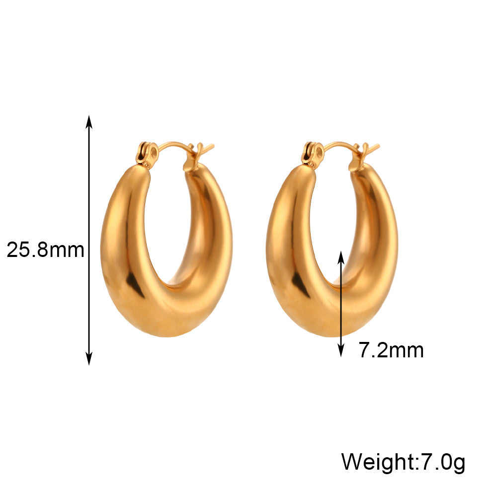 Dream | 18k Gold Over Solid Stainless Steel Waterproof Anti-allergenic Hoop Earrings
