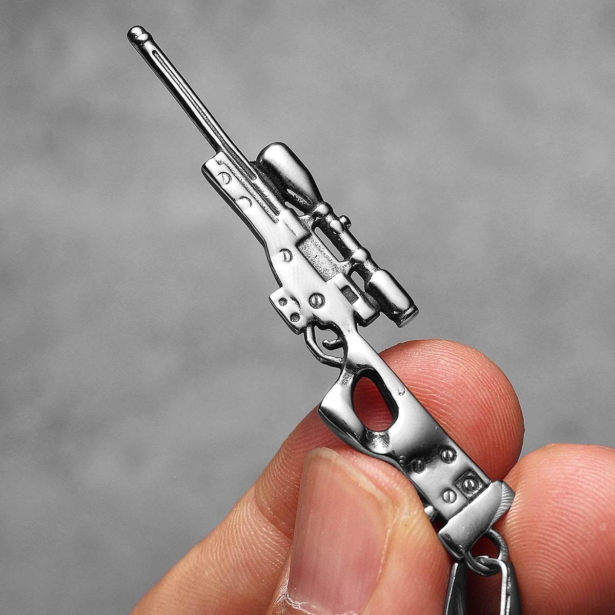 AWM | Solid Stainless Steel No Fade Hip Hop Rifle Gun Pendant