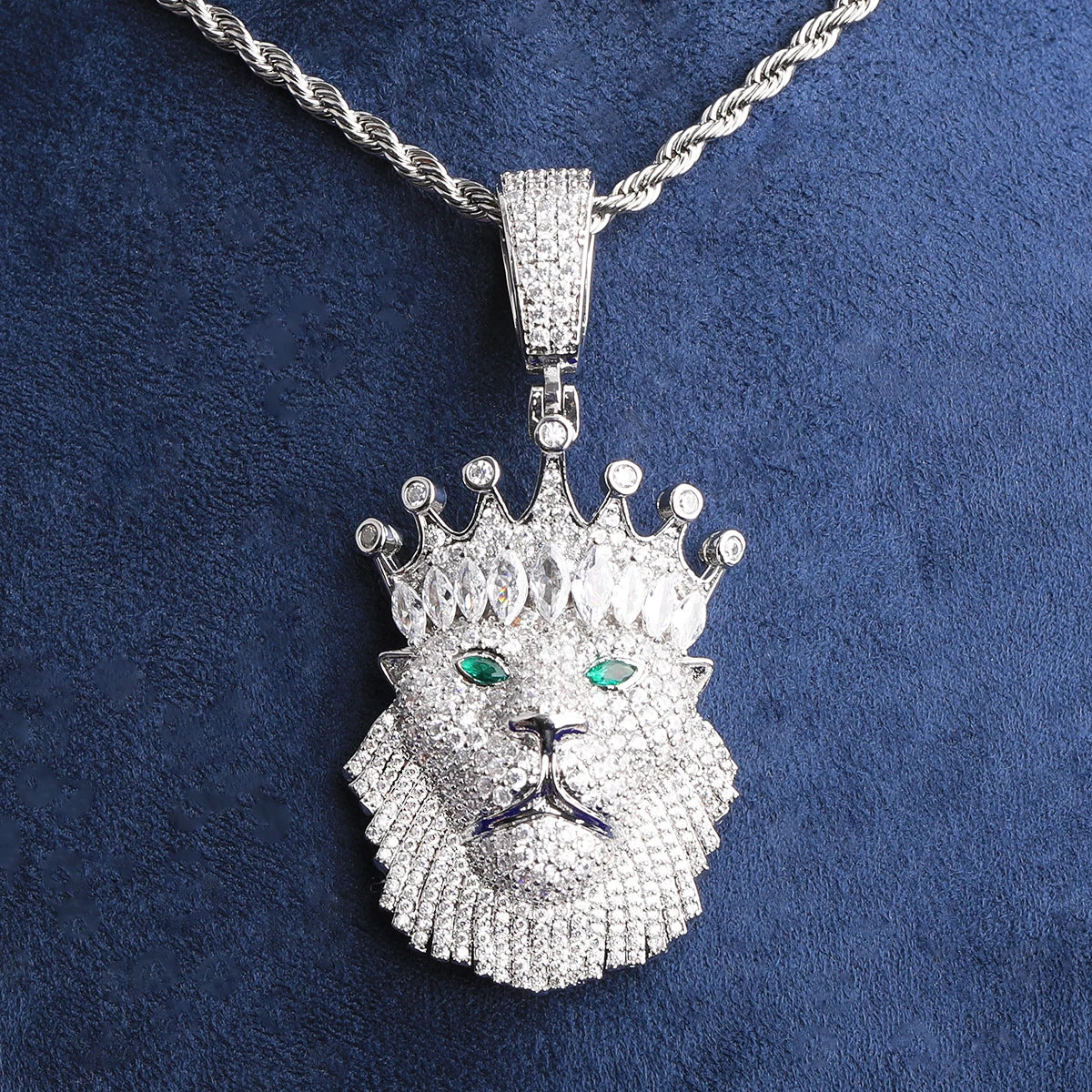 The Domain | VVS Diamond CZ 5AA+ Lion Kings Crown Hip Hop Pendant Chain