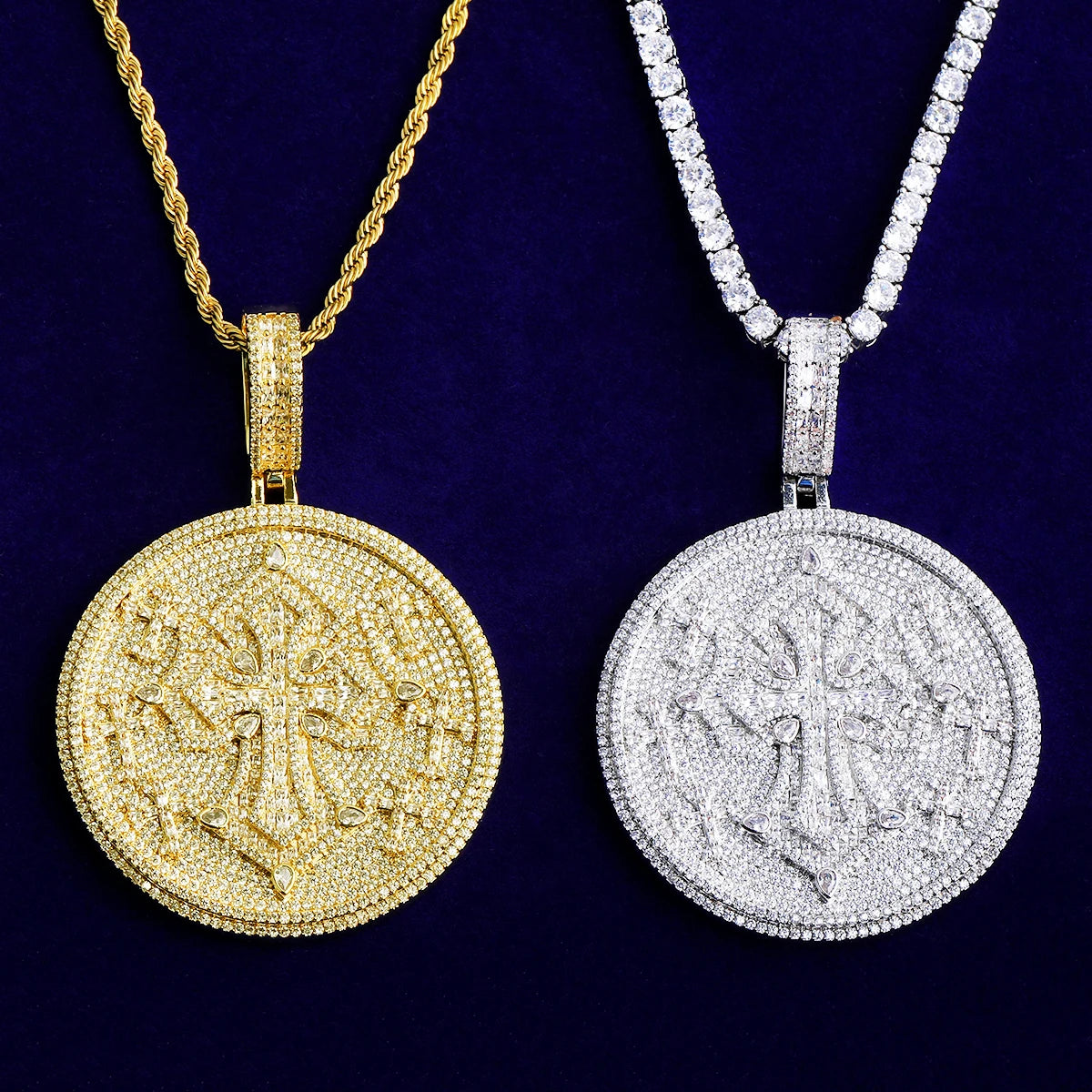 Sins Washed Away | VVS Diamond CZ Iced Blinged Out Cross Circle Luxury Pendant