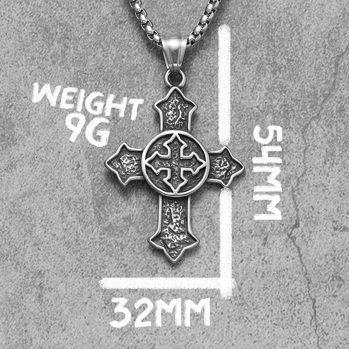 Circle Of Light | Solid Stainless Steel Christian Religion Hip Hop Cross Pendant