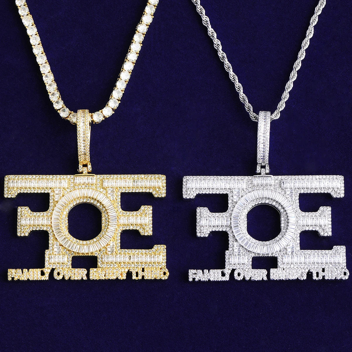 FOE | VVS Diamond CZ 5AA+ Family Over Everything Iced Hip Hop Pendant