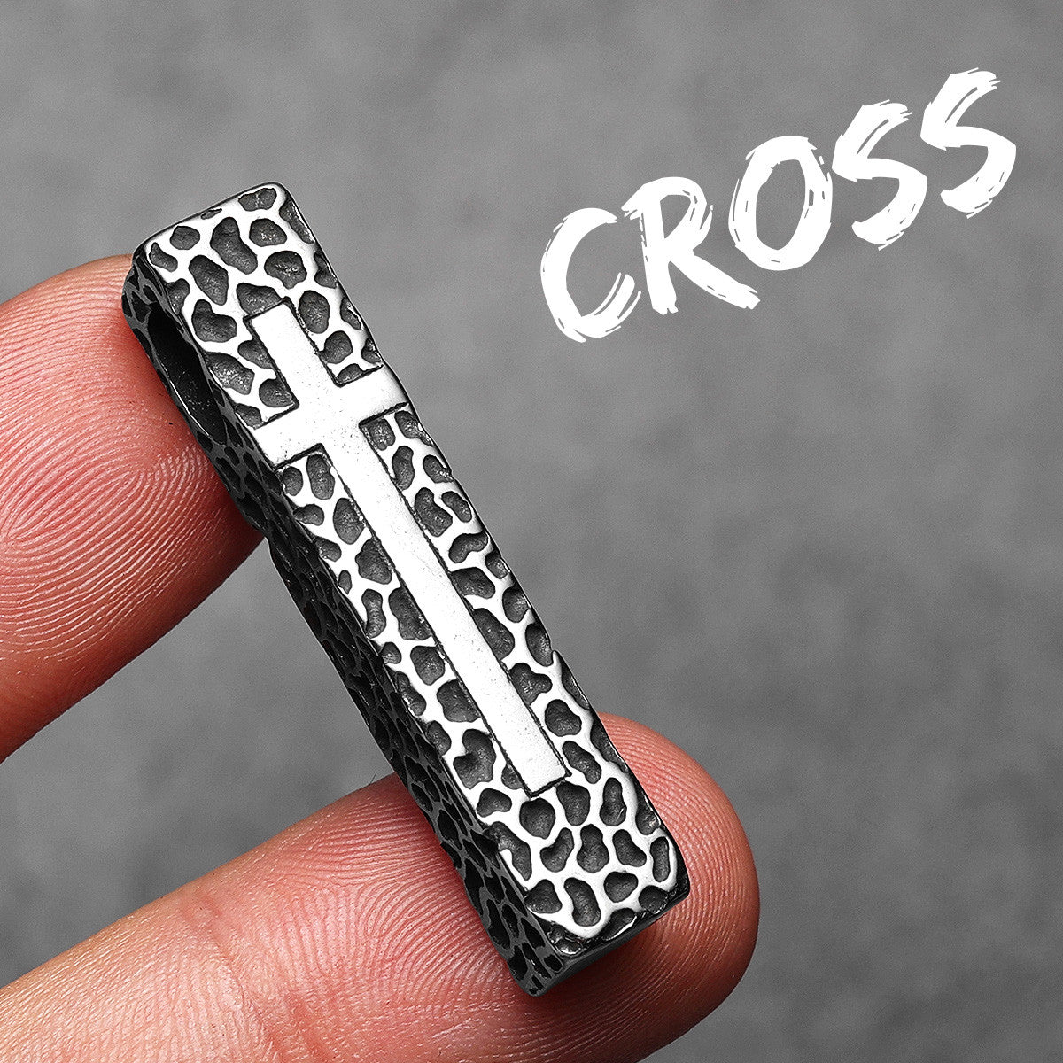 Texture Cross | 316L No Fade Stainless Steel Symbolic Spiritual Street Stylish Pendant
