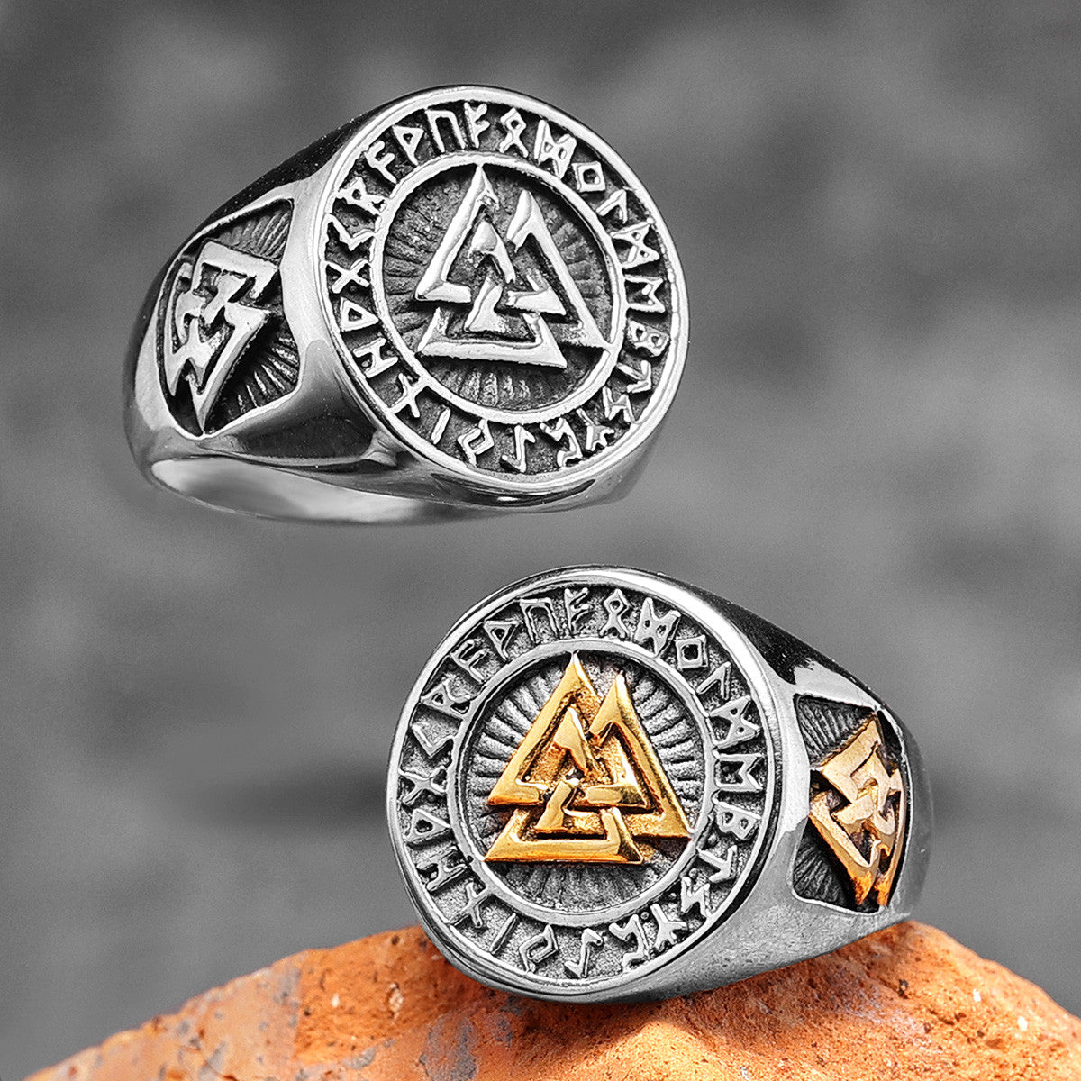 Triangle Men Rings Stainless Steel No Fade Odin's Triangle Street Wear Mens Rings | Bling ...