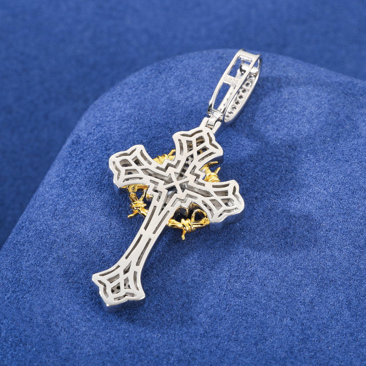 Thorns | Moissanite Diamond 925 Sterling Silver Hip Hop Cross Pendant Necklace