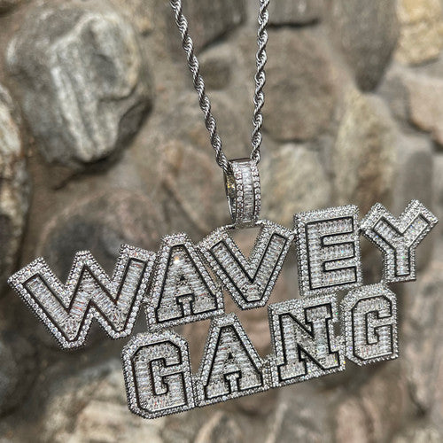 The Ice Breaker | Iced VVS Diamond CZ Baguette Blinged Out Nameplate Pendant