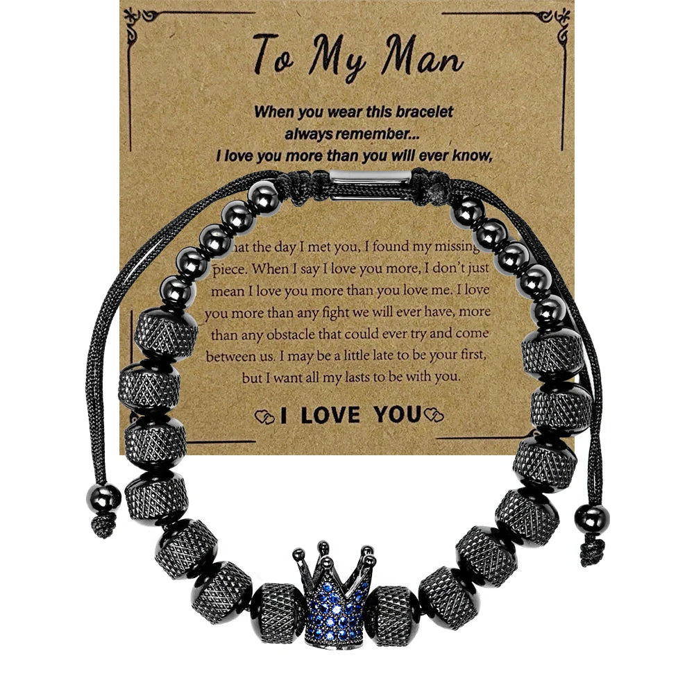 Blessings | VVS Diamond CZ 8MM Kings Crown Iced Blessings Gift Card Message Bracelet