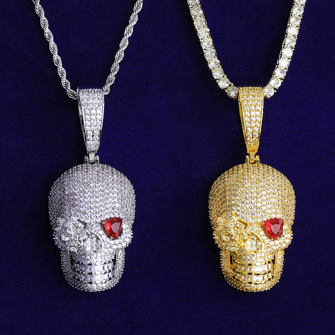 Life After Death | Rose Eye Skull VVS Diamond Cz Iced Blinged Out Pendant
