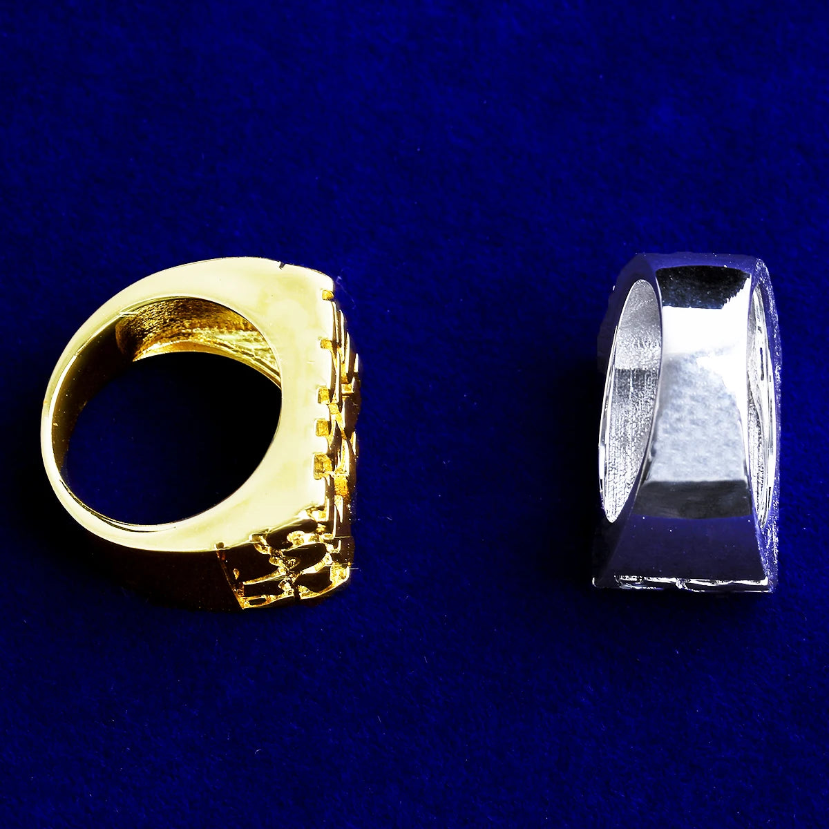 The Golden Nugget | Old School Rectangle Nugget Hip Hop Boss Rings
