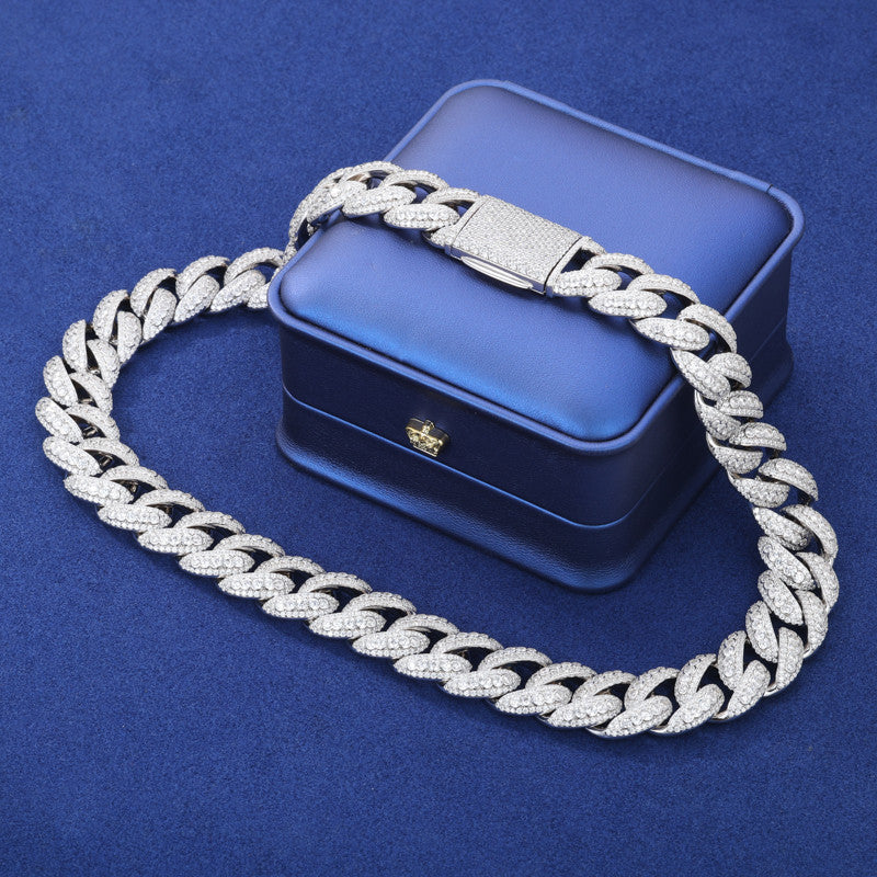 Drip Boss | Men's Designer Cut Solid Sterling Silver Hip Hop D VVS1 Moissanite Diamond Cuban Chain