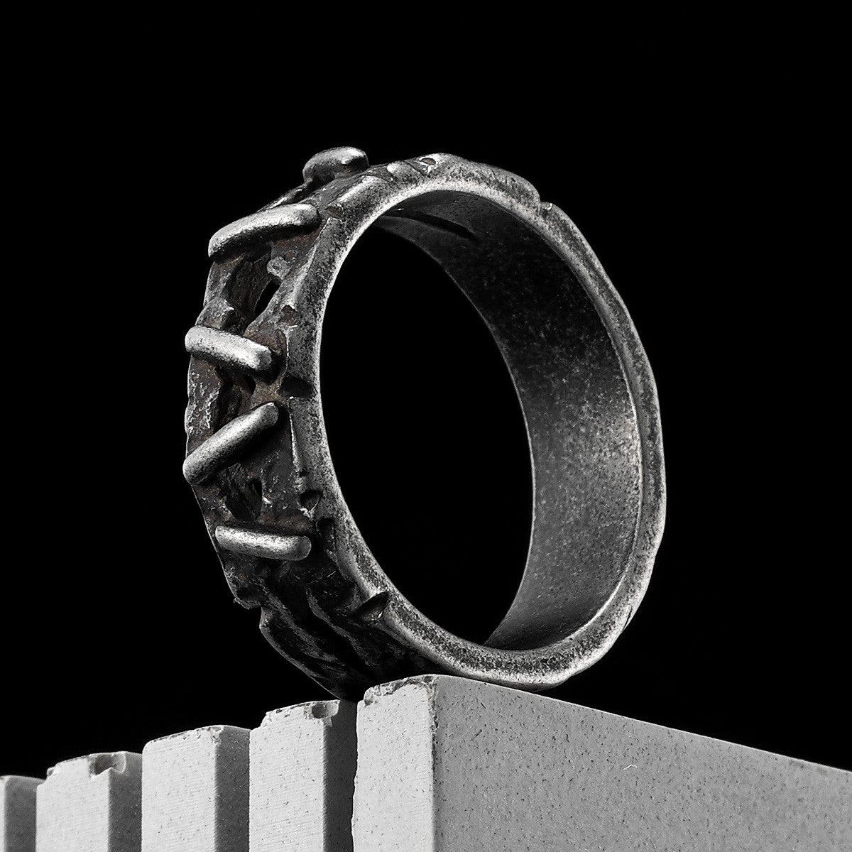 Snitches Get Stitches ll | Retro Stainless Steel Suture Men's Unique Personality Rings