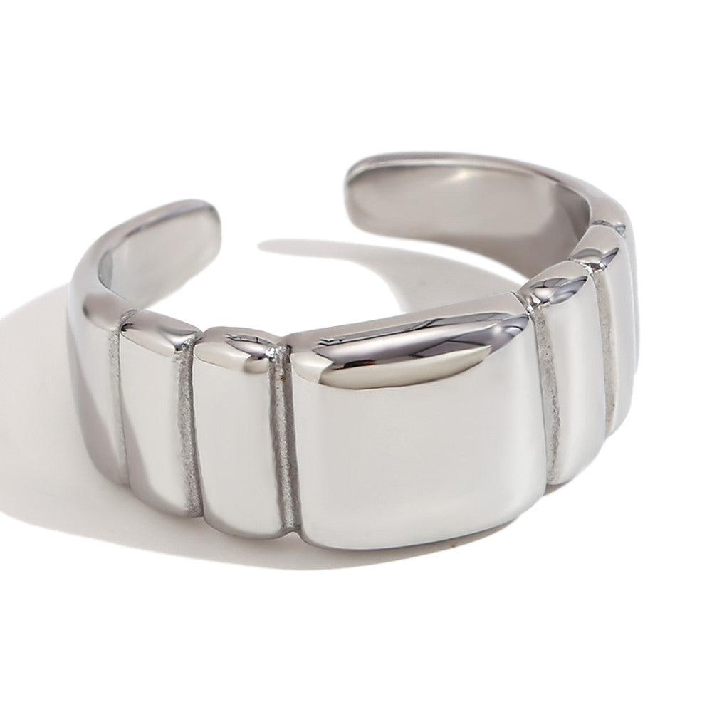 Women's 18k Gold Waterproof Stainless Steel Opening Cocktail Ring