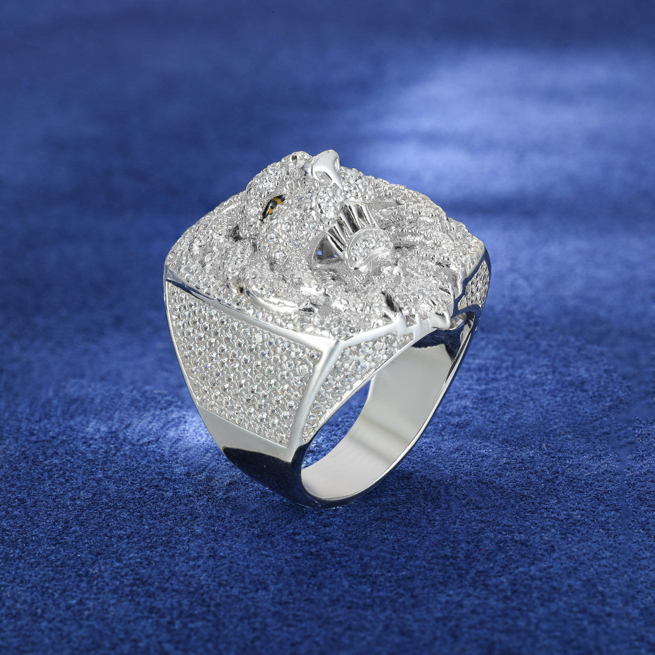 The Bold Lion | Moissanite VVS Diamond Lion Head Solid 925 Silver Hip Hop Rings