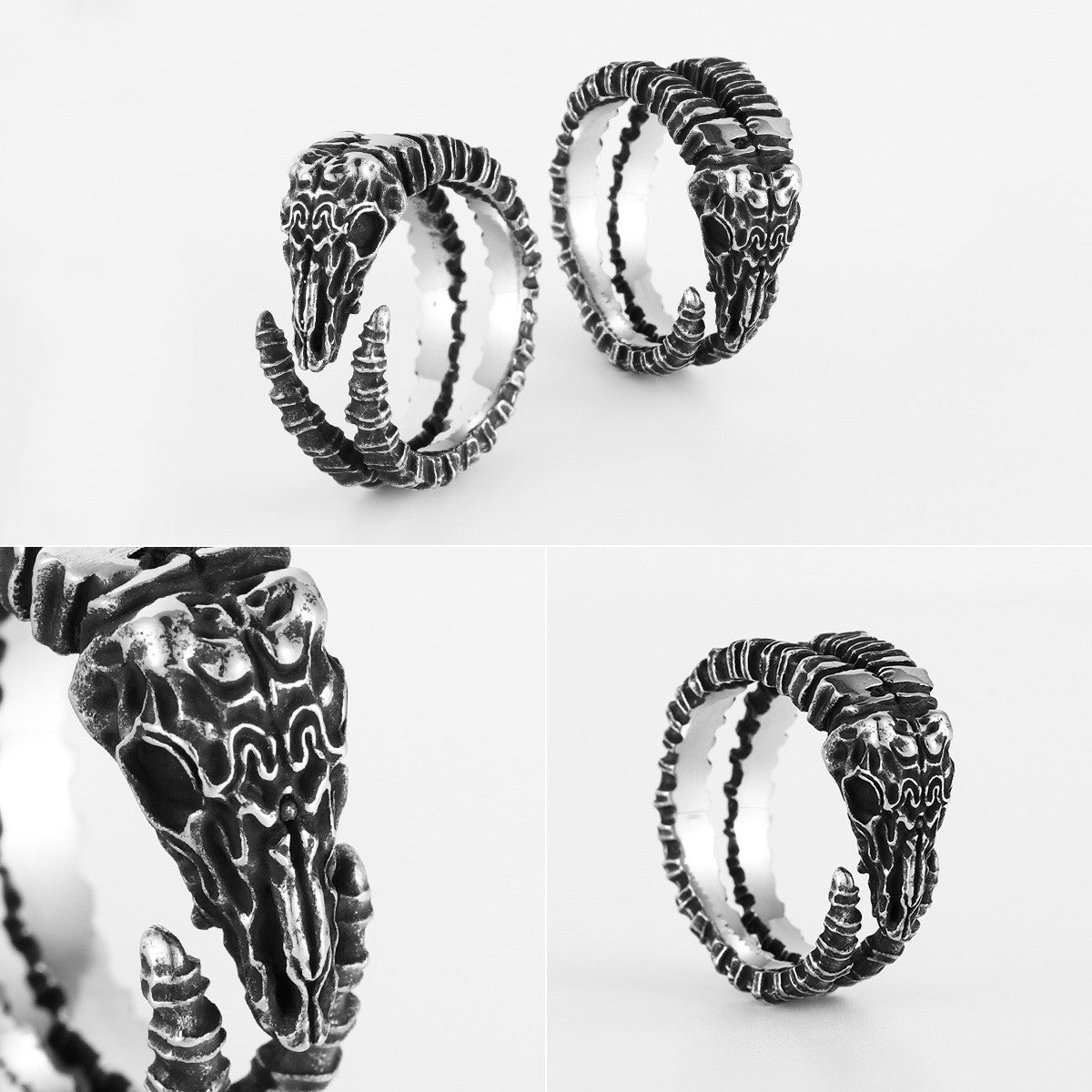 Argali | 316L No Fade Stainless Steel Men Rings Goat Skull Unique Personality Rings