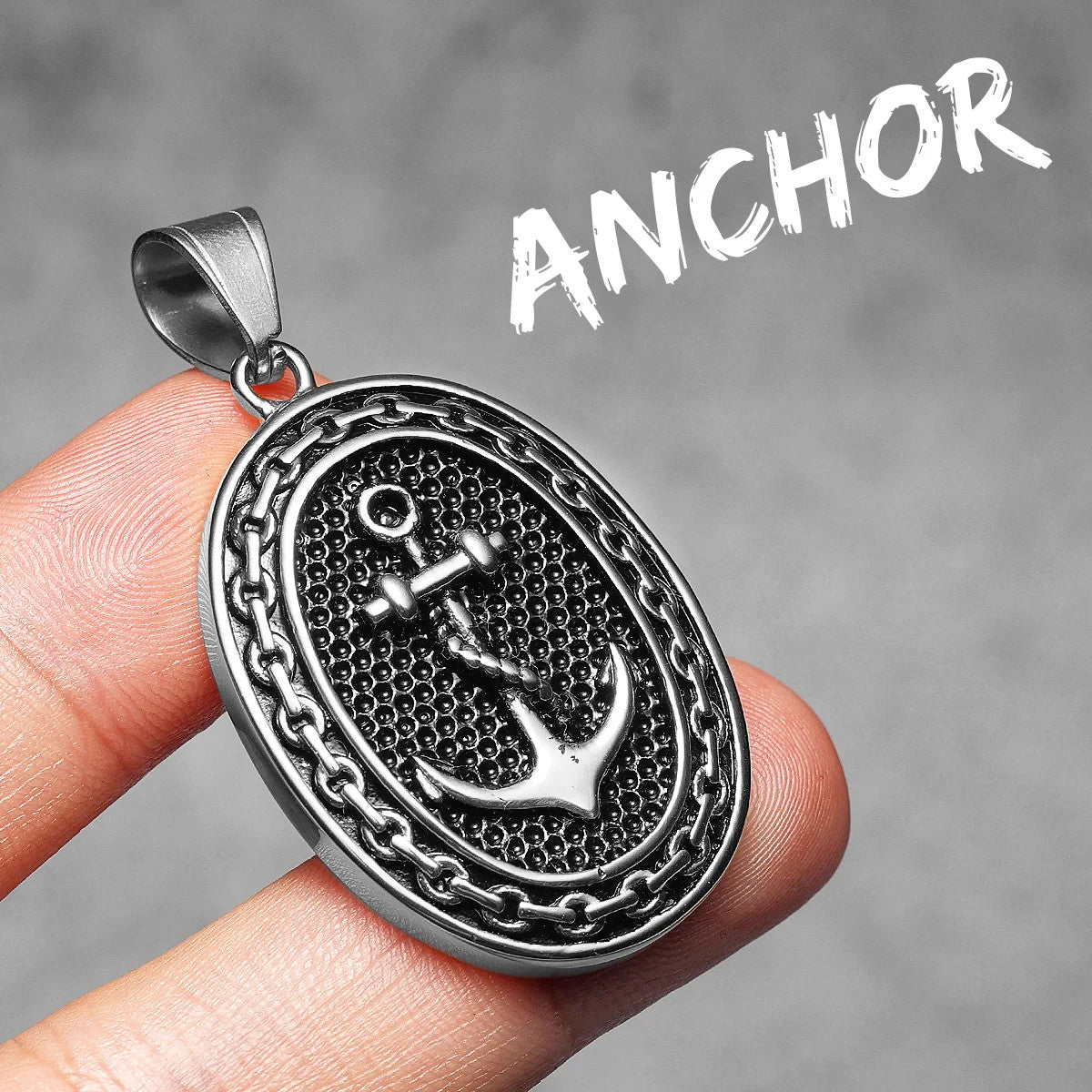 Classic Anchor | 14k Gold over Stainless Steel Framed Anchor Pendant Chain Necklace