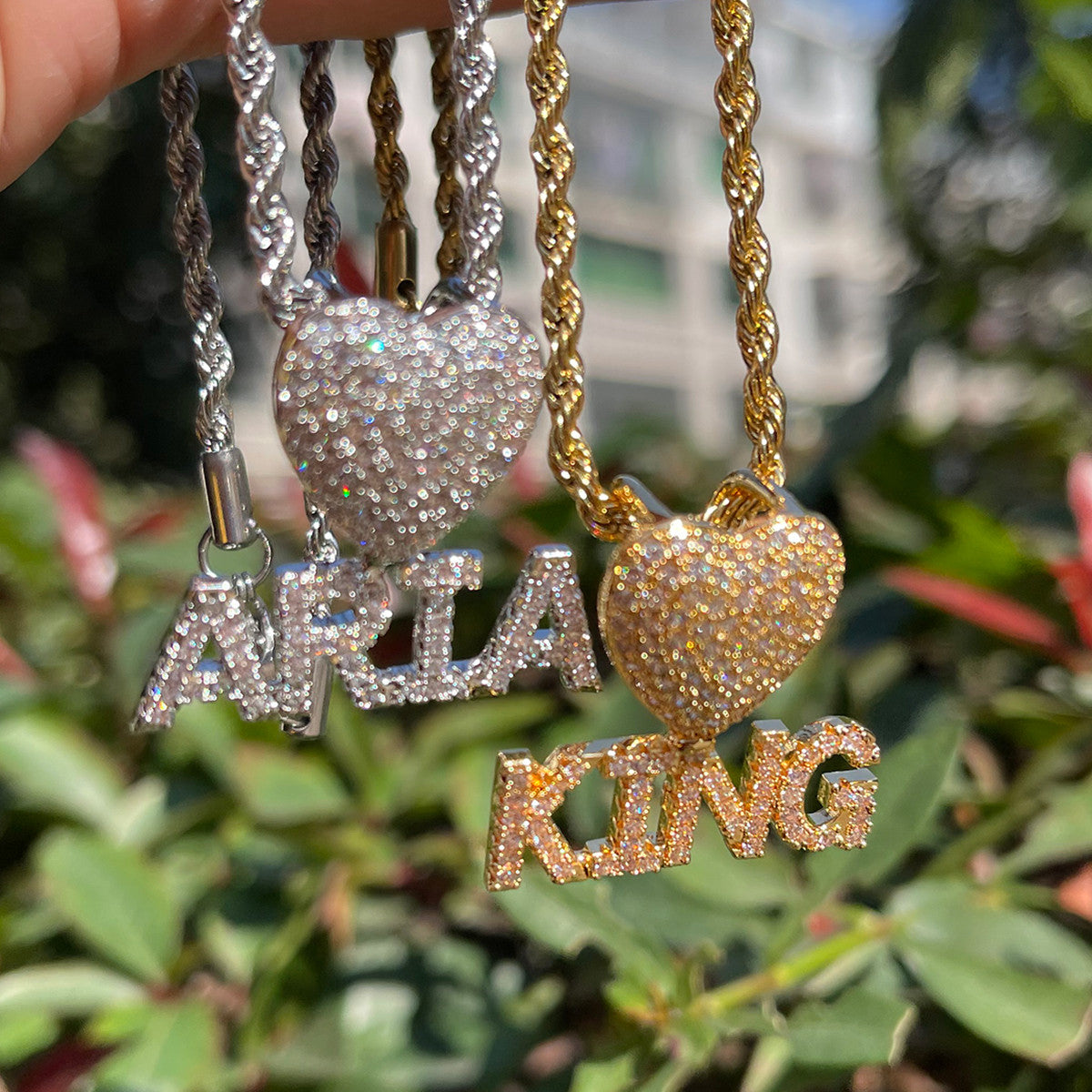 Regal Heart Monogram | Ladies Small Custom Made Name Name Necklace