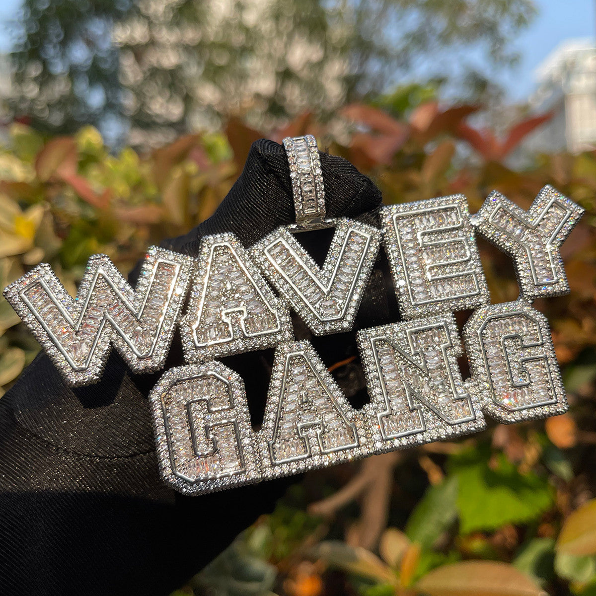 The Ice Breaker | Iced VVS Diamond CZ Baguette Blinged Out Nameplate Pendant