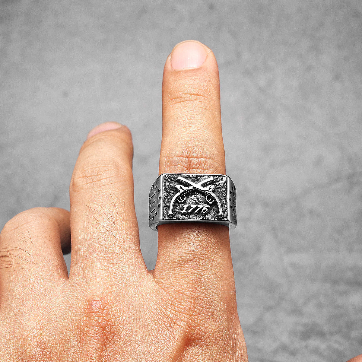 1776 | 316L No Fade Stainless Steel American Independence Vintage Rings